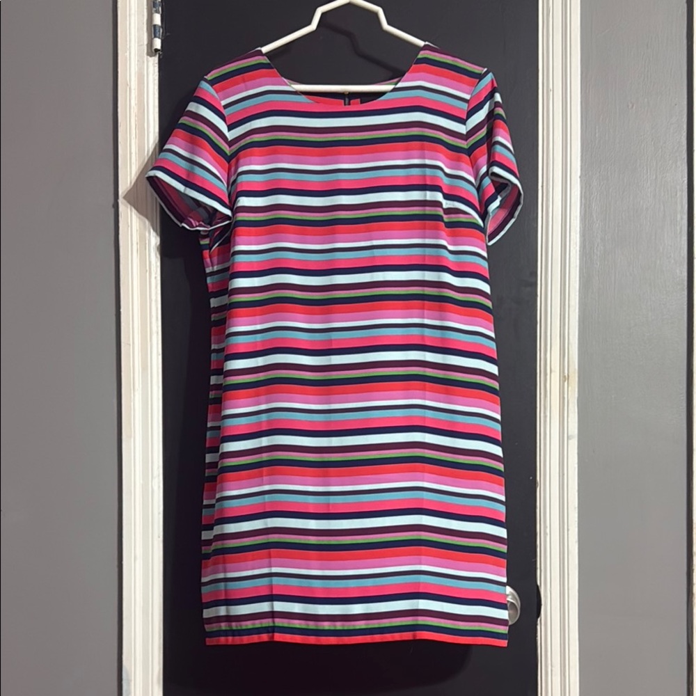 Cynthia Rowley Striped Short Sleeve Striped Mini Dress Size: 12 Length: 35”